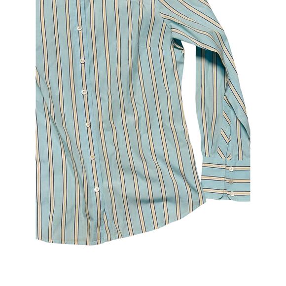 J.Crew Everyday Cotton Shirt Womens Medium Blue Striped Slim Fit - Picture 8 of 8